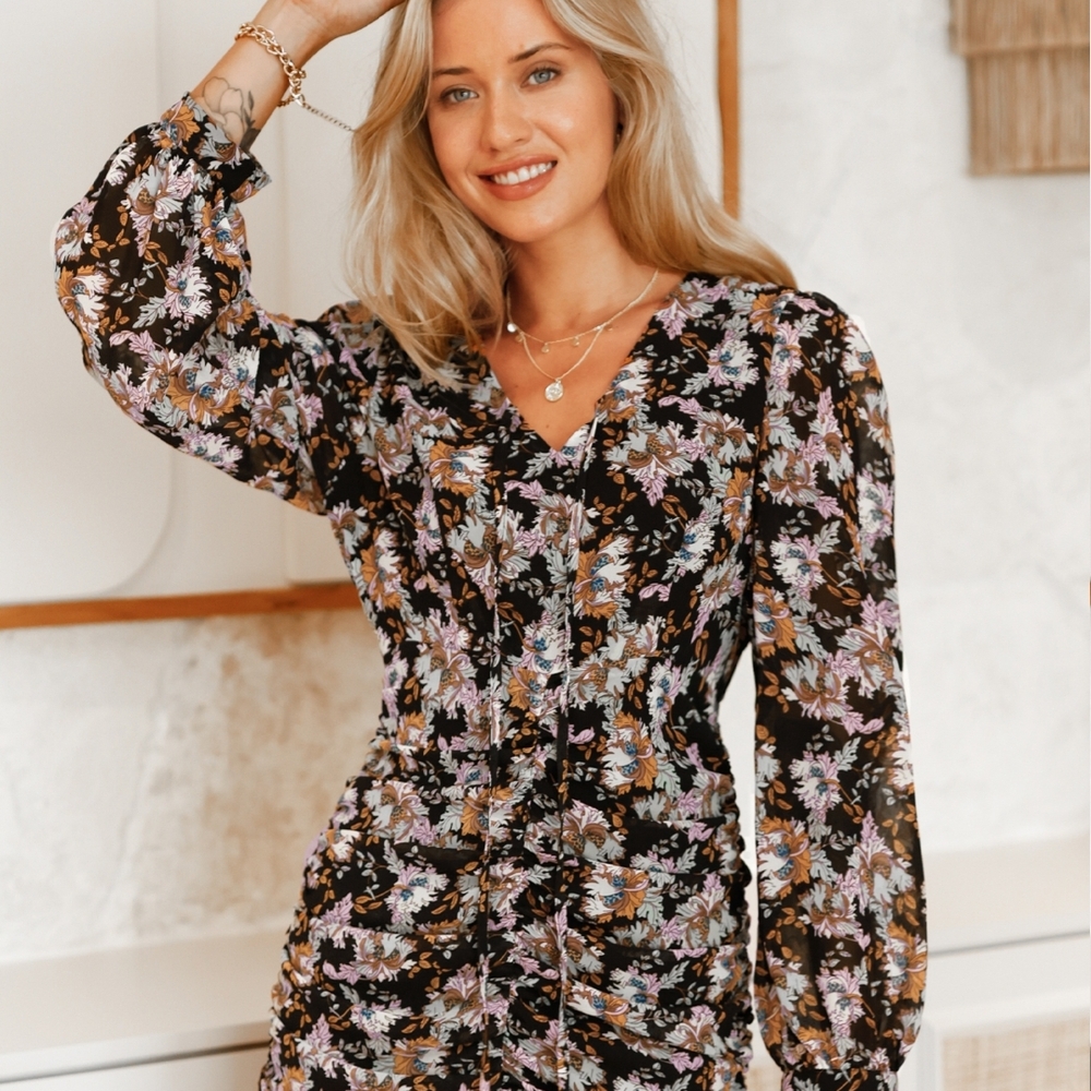 Cupshe Floral Long Sleeve Dress